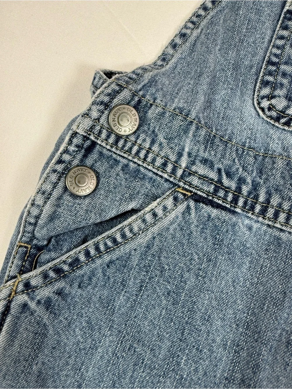 VINTAGE OLD NAVY Baby Denim Overalls 18-24M 2000 Y2K Wide Leg Workwear Western